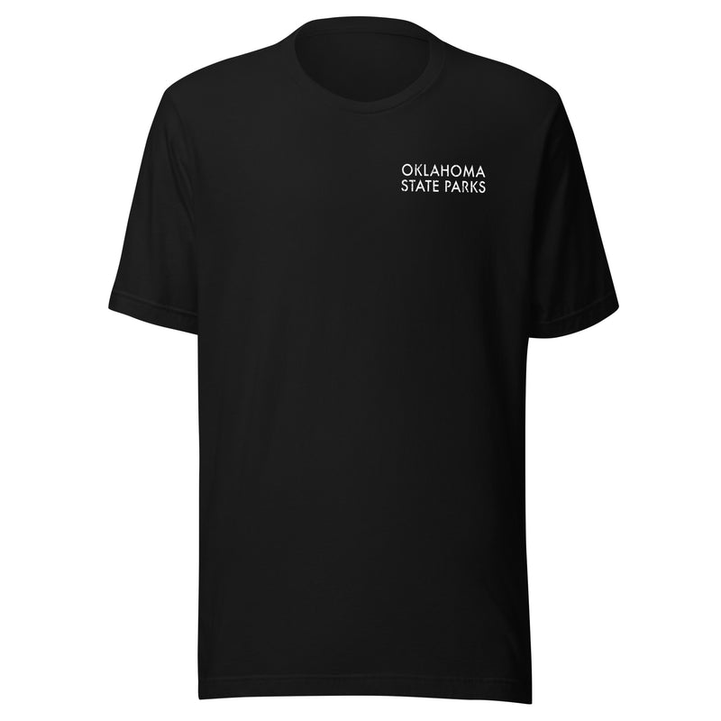Oklahoma State Parks Double-Sided Adult Unisex T-Shirt in Black