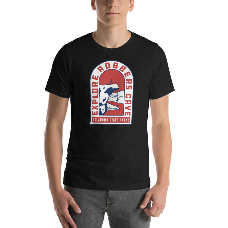 Explore Robbers Cave State Park T-Shirt in Black Heather