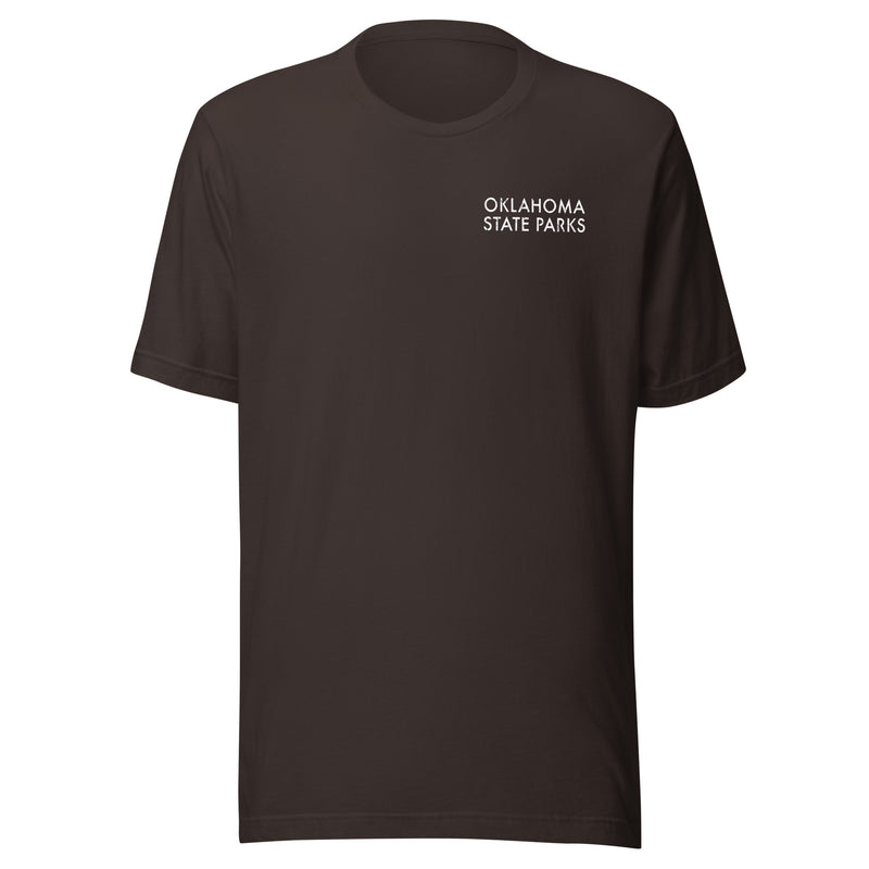 Oklahoma State Parks Double-Sided Adult Unisex T-Shirt in Black