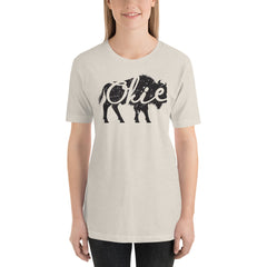Okie Bison Unisex Adult T-Shirt in Heather Prism Mint.