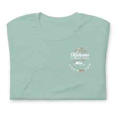 Double-sided Oklahoma Fishing Trail t-shirt in black.