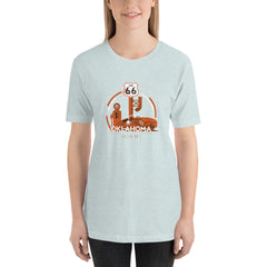 Miami, OK Route 66 Unisex T-Shirt in black.