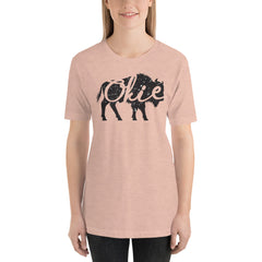 Okie Bison Unisex Adult T-Shirt in Heather Prism Mint.