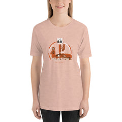 Miami, OK Route 66 Unisex T-Shirt in heather prism peach.