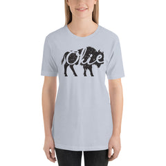 Okie Bison Unisex Adult T-Shirt in Heather Prism Mint.