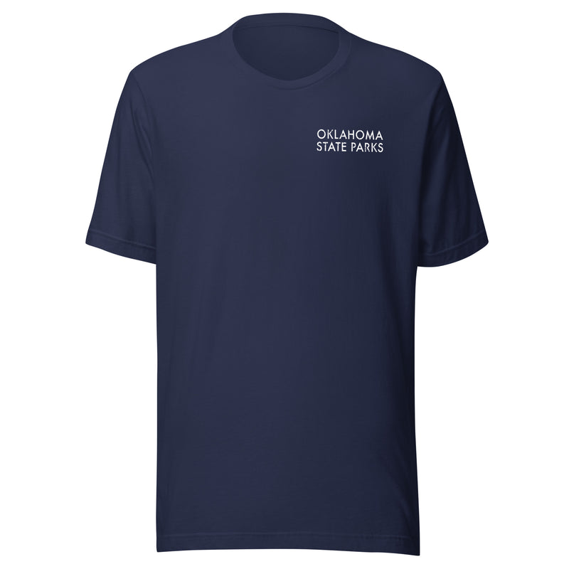 Oklahoma State Parks Double-Sided Adult Unisex T-Shirt in Black