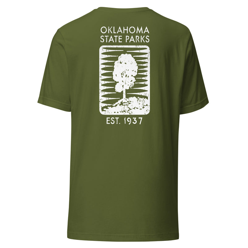 Oklahoma State Parks Double-Sided Adult Unisex T-Shirt in Black