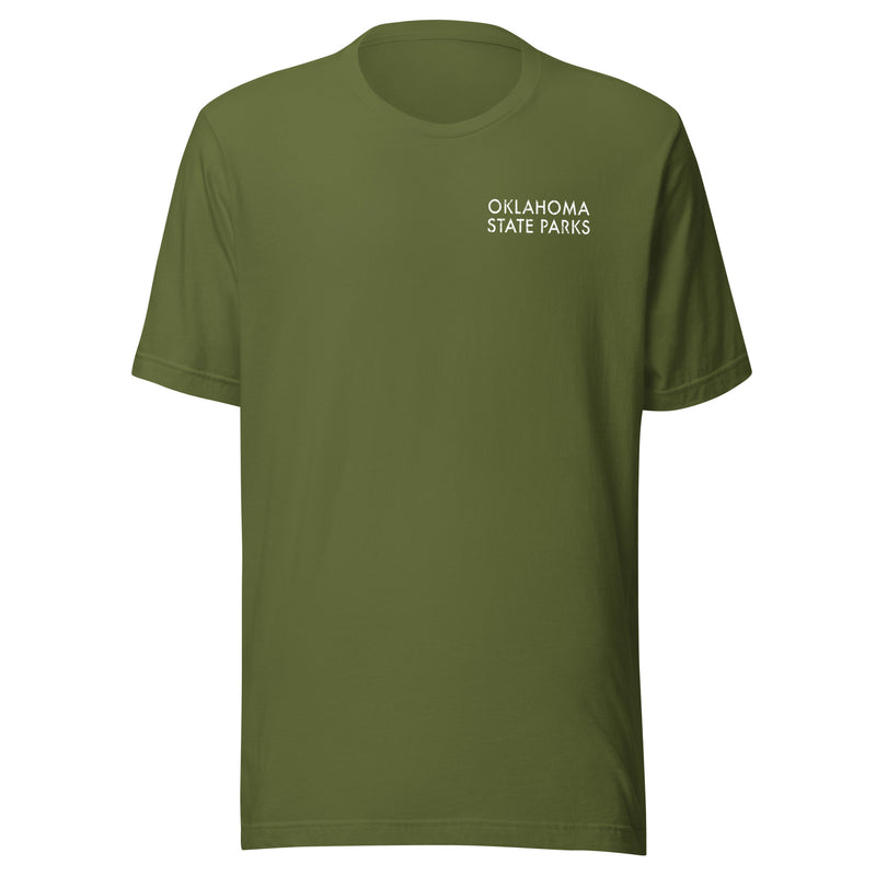 Oklahoma State Parks Double-Sided Adult Unisex T-Shirt in Black