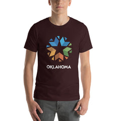Oklahoma logo on a black t-shirt.