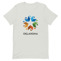 Oklahoma logo on a black t-shirt.