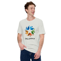 Oklahoma logo on a black t-shirt.