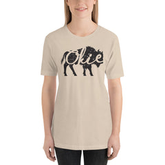 Okie Bison Unisex Adult T-Shirt in Heather Prism Mint.