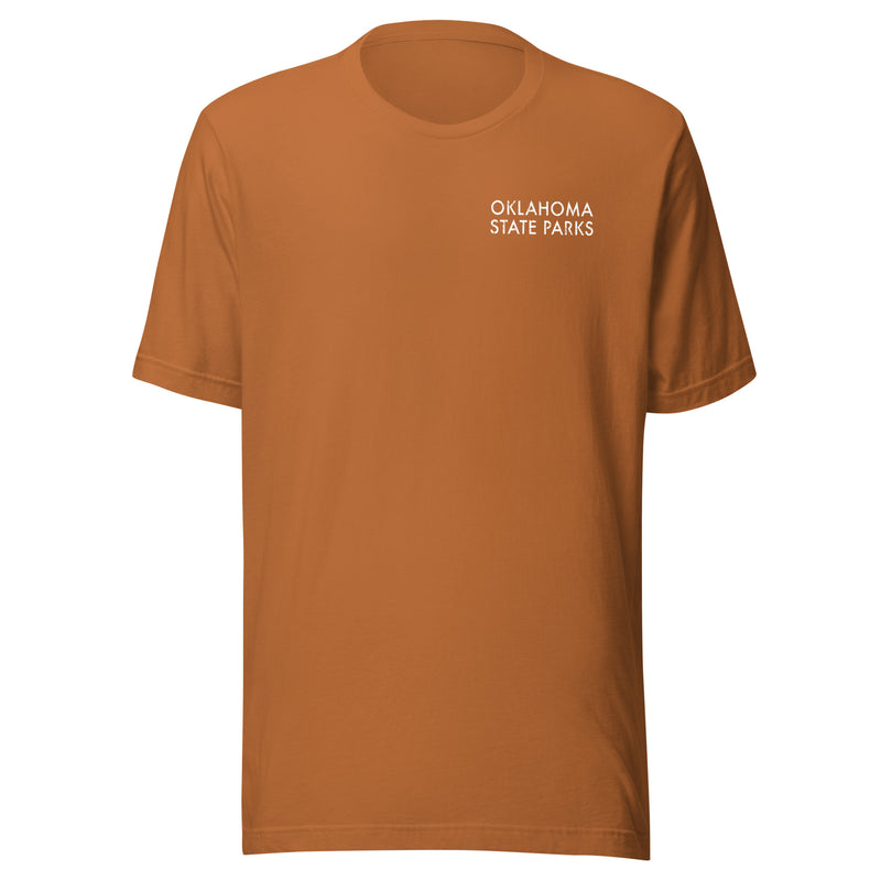 Oklahoma State Parks Double-Sided Adult Unisex T-Shirt in Black