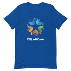 Oklahoma logo on a black t-shirt.