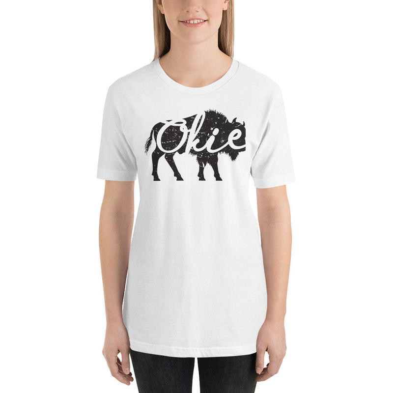 Okie Bison Unisex Adult T-Shirt in Heather Prism Mint.