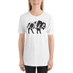 Okie Bison Unisex Adult T-Shirt in Heather Prism Mint.