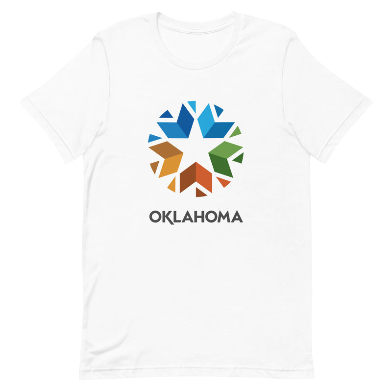Oklahoma logo on a black t-shirt.