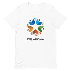 Oklahoma logo on a black t-shirt.