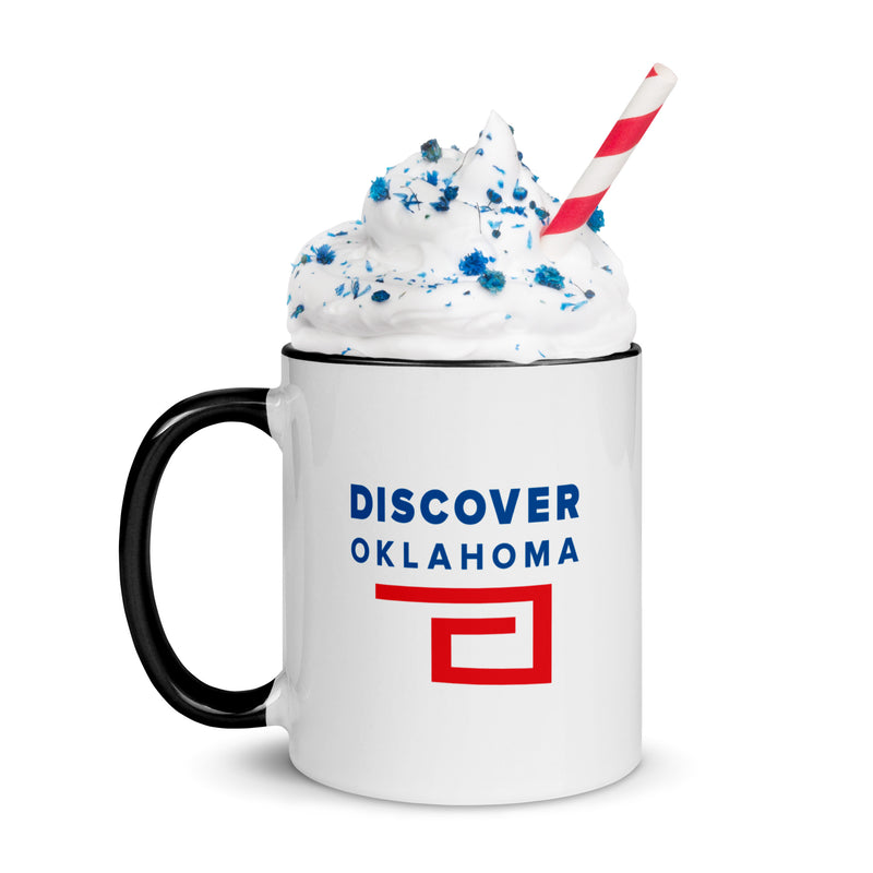 Discover Oklahoma Mug with Black Interior and Handle