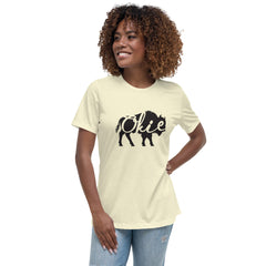 Okie Bison Women's Relaxed T-Shirt in Berry