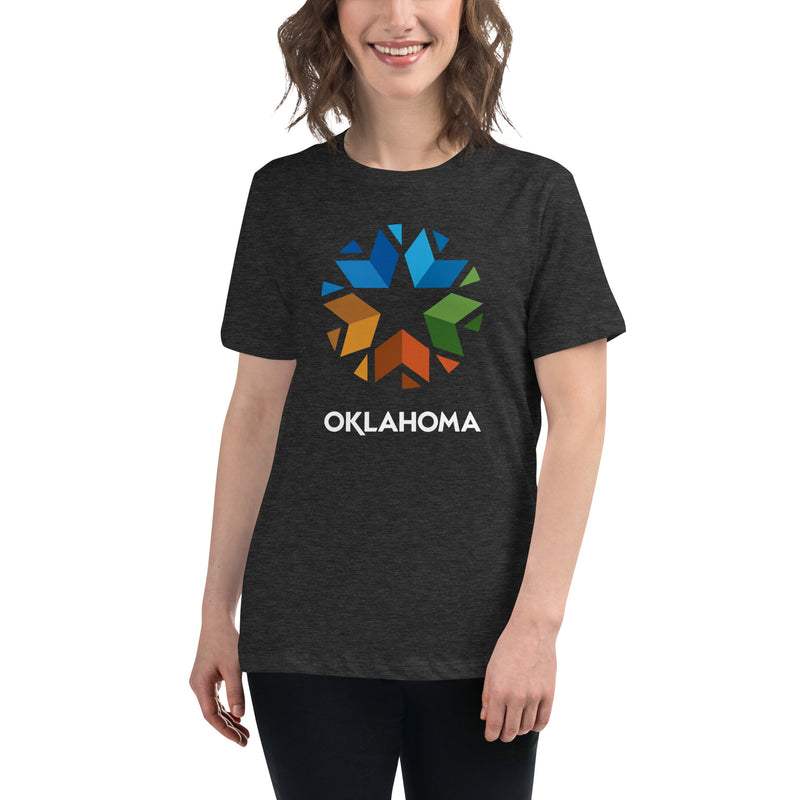 Oklahoma Logo Relaxed Women's T-Shirt in Navy