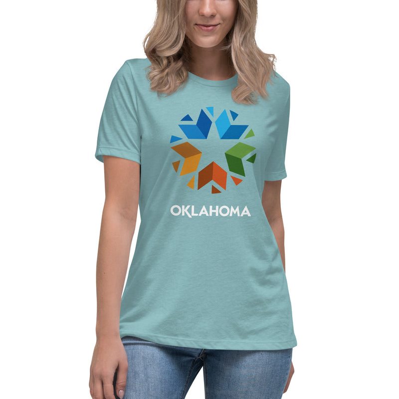 Oklahoma Logo Relaxed Women's T-Shirt in Navy