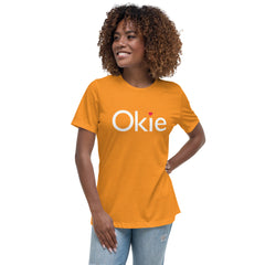Okie Heart Relaxed Women's T-Shirt in Navy
