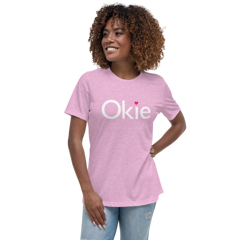 Okie Heart Relaxed Women's T-Shirt in Navy
