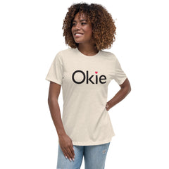 Okie Heart Relaxed Women's T-Shirt in Navy