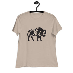 Okie Bison Women's Relaxed T-Shirt in Berry