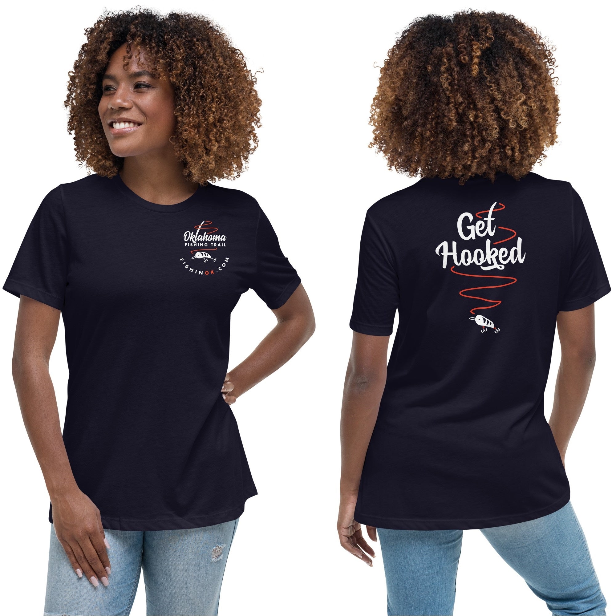 Oklahoma Fishing Trail Double Sided Women's Relaxed T-Shirt