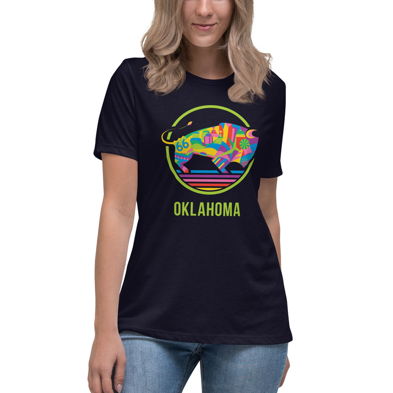 TravelOK Bison Women's T-shirt in Navy