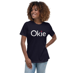 Okie Heart Relaxed Women's T-Shirt in Navy