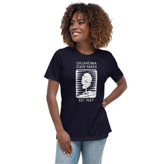 Oklahoma State Parks Vintage Logo Women's T-Shirt in Navy