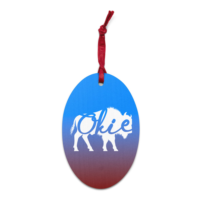 Colorful Gradient Okie Bison Ornament
