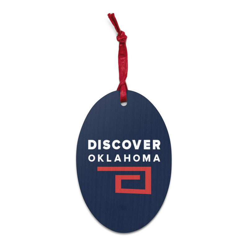 Discover Oklahoma Wooden Heart Shaped Ornament