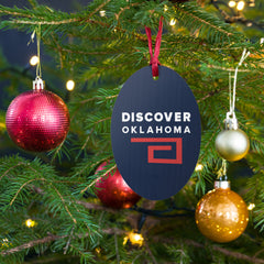 Discover Oklahoma Wooden Heart Shaped Ornament