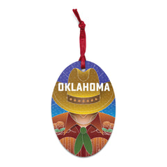 Oklahoma Cowboy Wooden Ornament