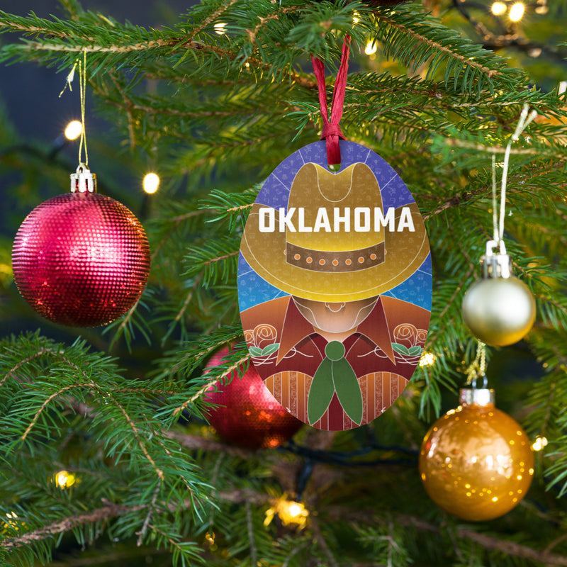 Oklahoma Cowboy Wooden Ornament