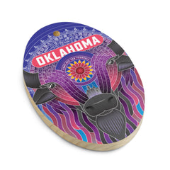 Oklahoma Vibrant Bison Wooden Ornament