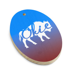 Colorful Gradient Okie Bison Ornament