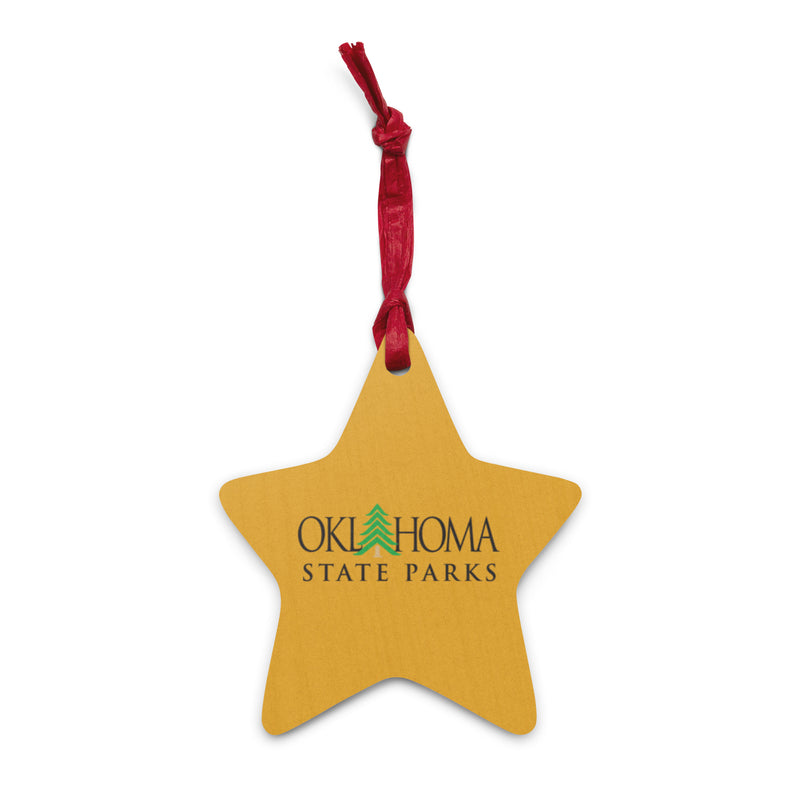 Oklahoma State Parks Wooden Star Ornament