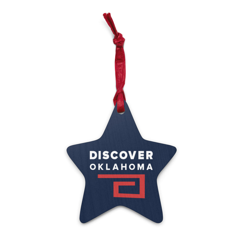 Discover Oklahoma Wooden Heart Shaped Ornament