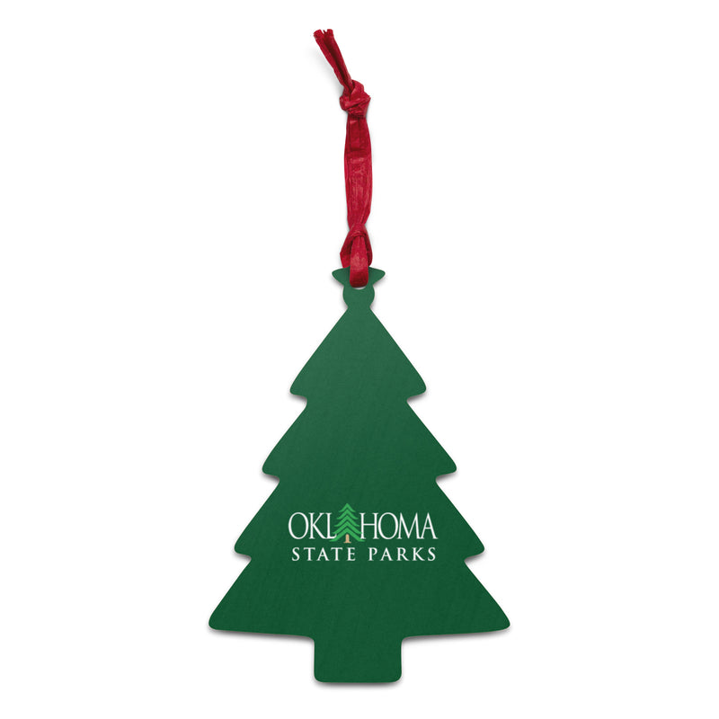 Oklahoma State Parks Wooden Tree Ornament