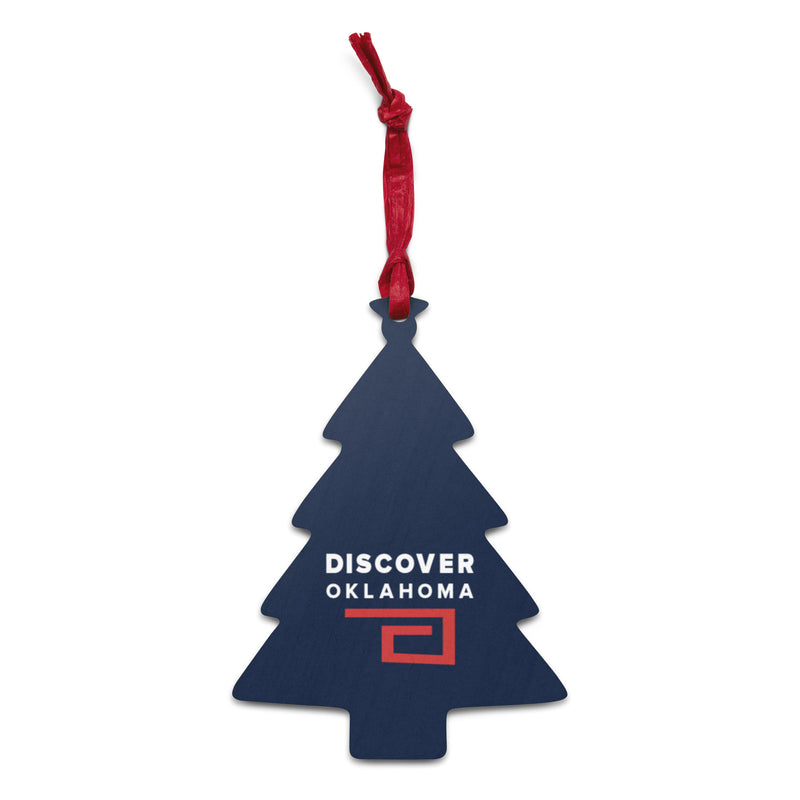 Discover Oklahoma Wooden Heart Shaped Ornament
