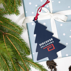 Discover Oklahoma Wooden Heart Shaped Ornament
