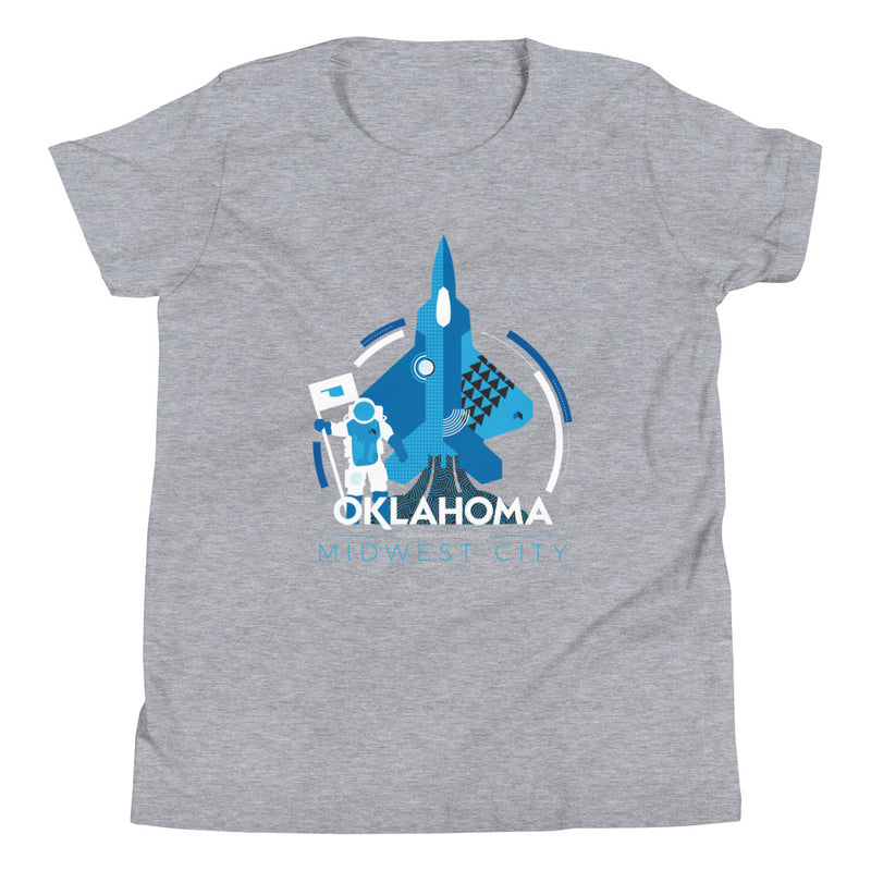 Midwest City, Oklahoma Aviation Youth T-Shirt in Black