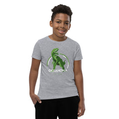 Erick, Oklahoma Dinosaur Youth T-Shirt in Black