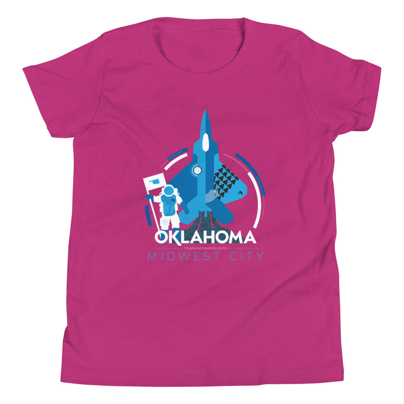 Midwest City, Oklahoma Aviation Youth T-Shirt in Black