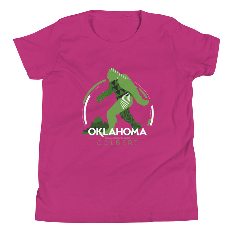 Colbert, Oklahoma Bigfoot Youth T-Shirt in Black